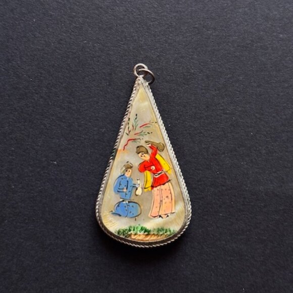 Hand Painted Persian Miniature Pendant - Picture 1 of 2